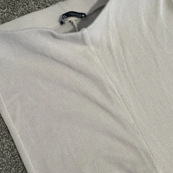 Zara Off-White Cream Long Knit Pull on Flared Pants Women’s Size Medium - Picture 4 of 8